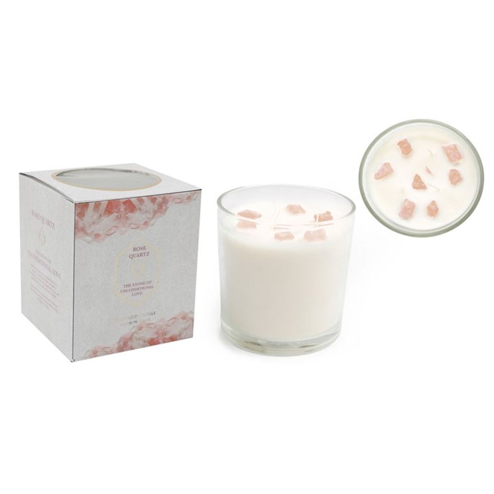 Eleanoras ROSE EUCALYPTUS CANDLE WITH ROSE QUARTZ CRYSTALS CANDLES