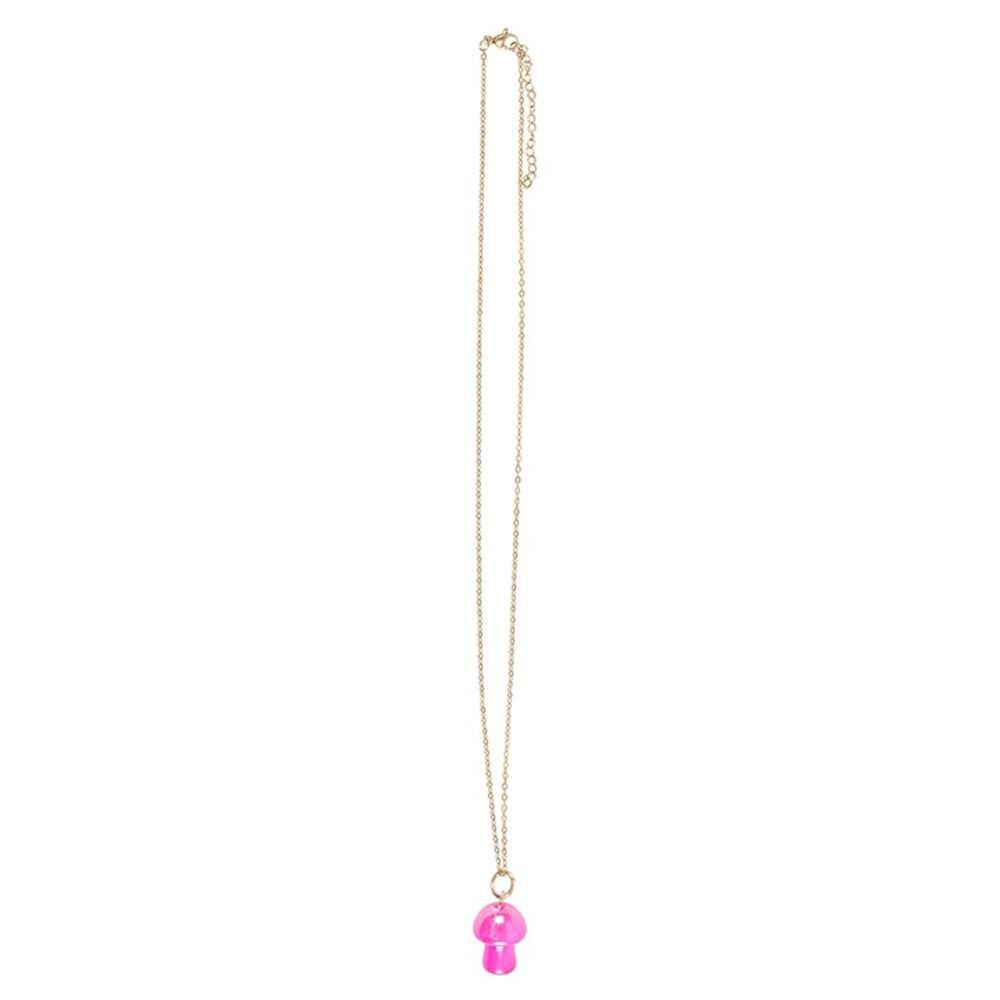 Eleanoras Pink Aura Crystal Mushroom Necklace Greeting Card Jewellery