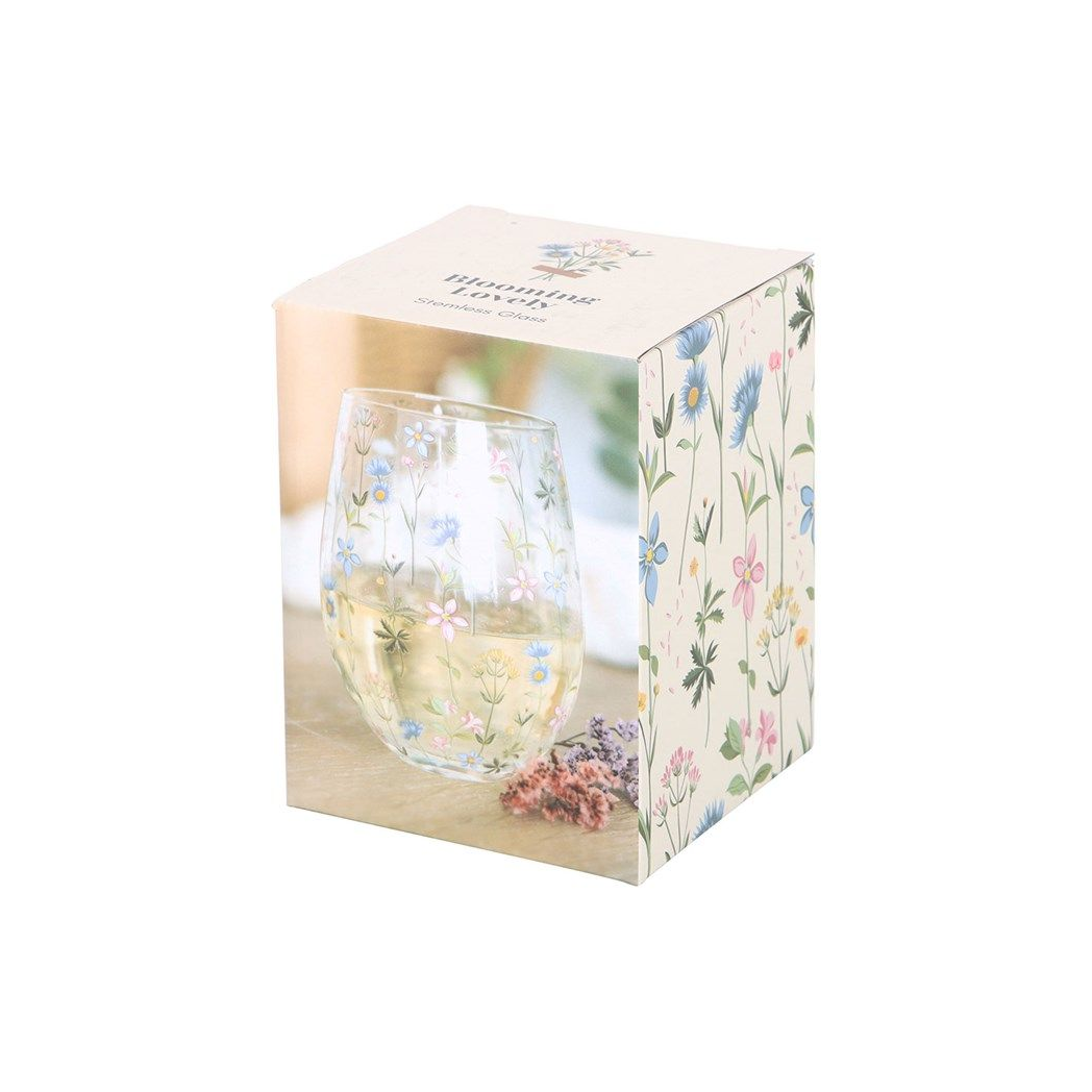 Eleanoras FLORAL PRINT STEMLESS GLASS Drinkware