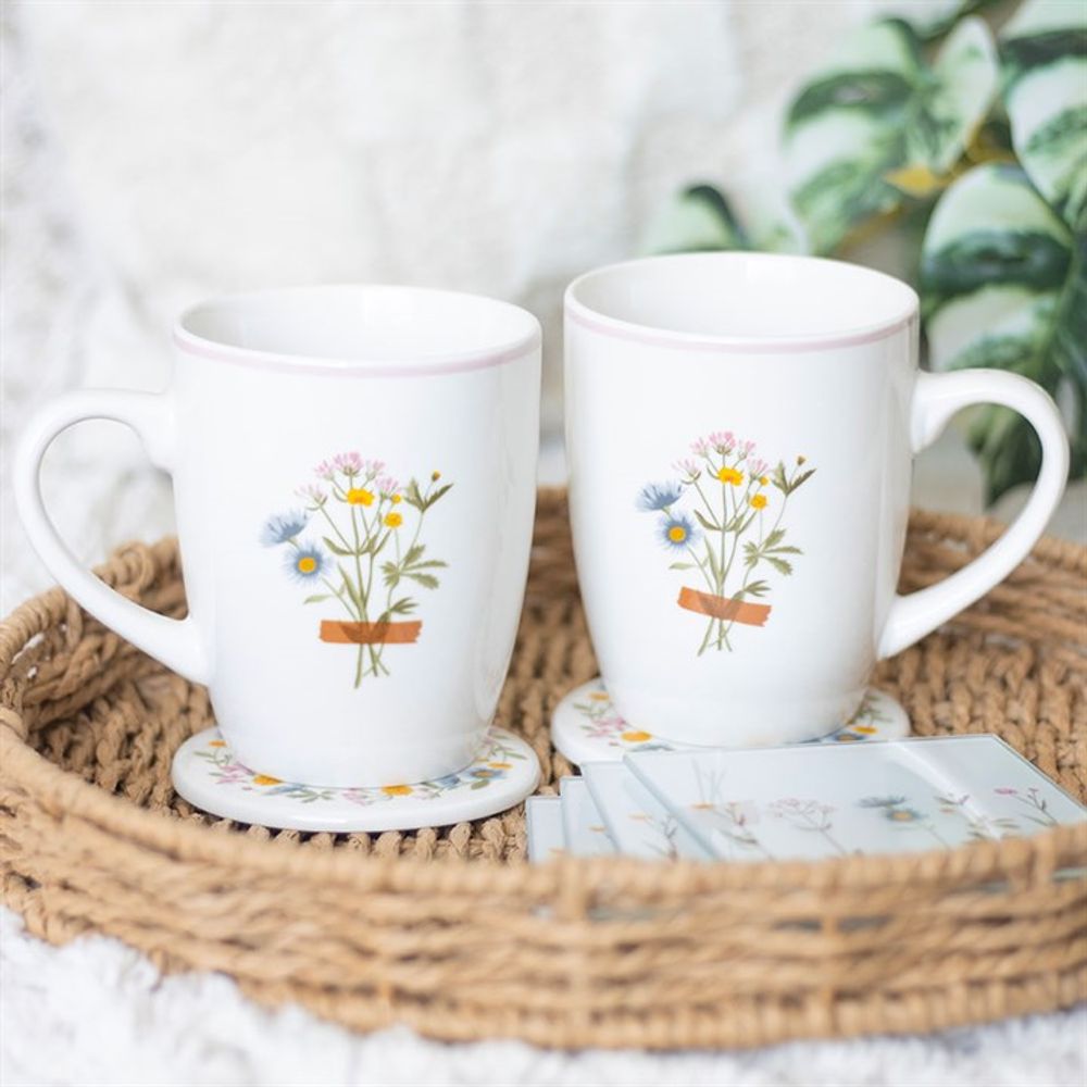 Eleanoras IF MUMS WERE FLOWERS FLORAL MUG & COASTER SET 