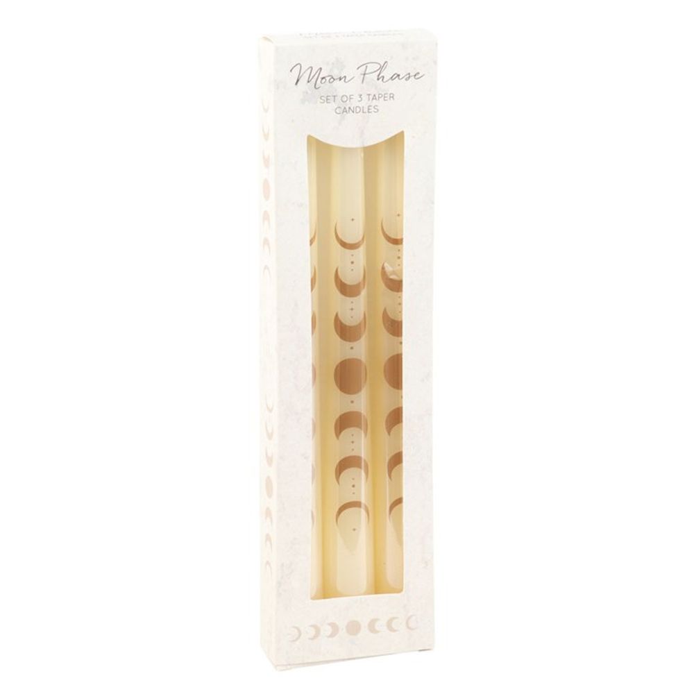 Eleanoras MOON PHASES SET OF 3 WHITE TAPER CANDLES Candles