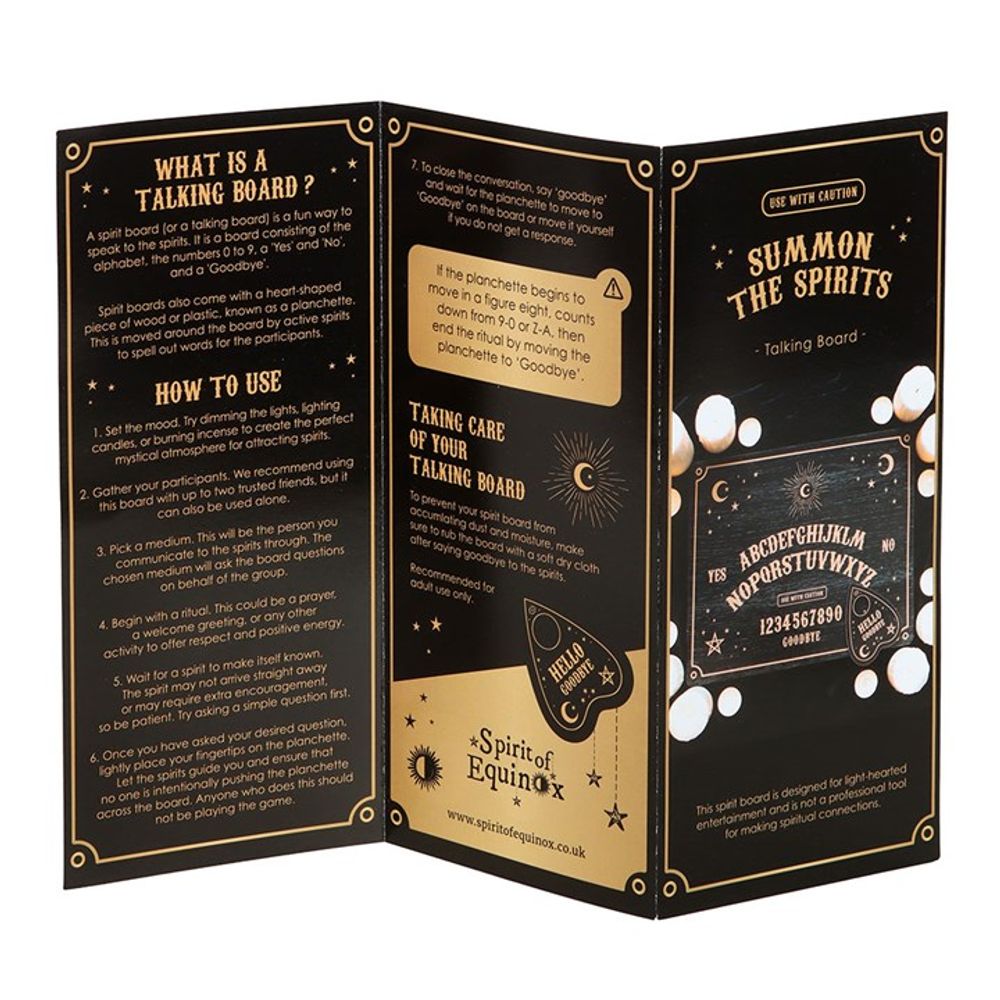 Eleanoras BLACK TALKING BOARD WITH PLANCHETTE 