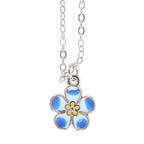 Eleanoras Forget Me Not Flower Necklace On Greeting Card Jewellery