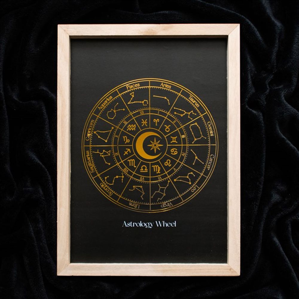 Eleanoras Black Astrology Wheel Framed Wall Art Print Framed Prints