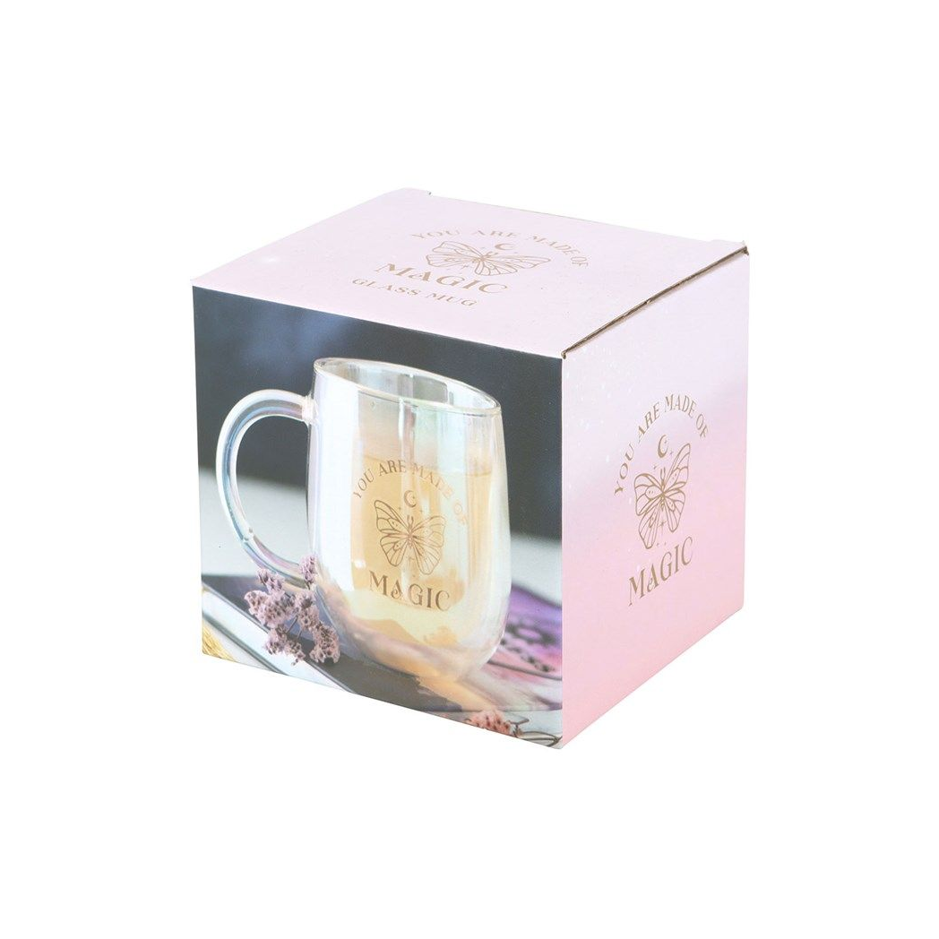 Eleanoras YOU ARE MADE OF MAGIC IRIDESCENT DOUBLE WALLED GLASS MUG Mugs