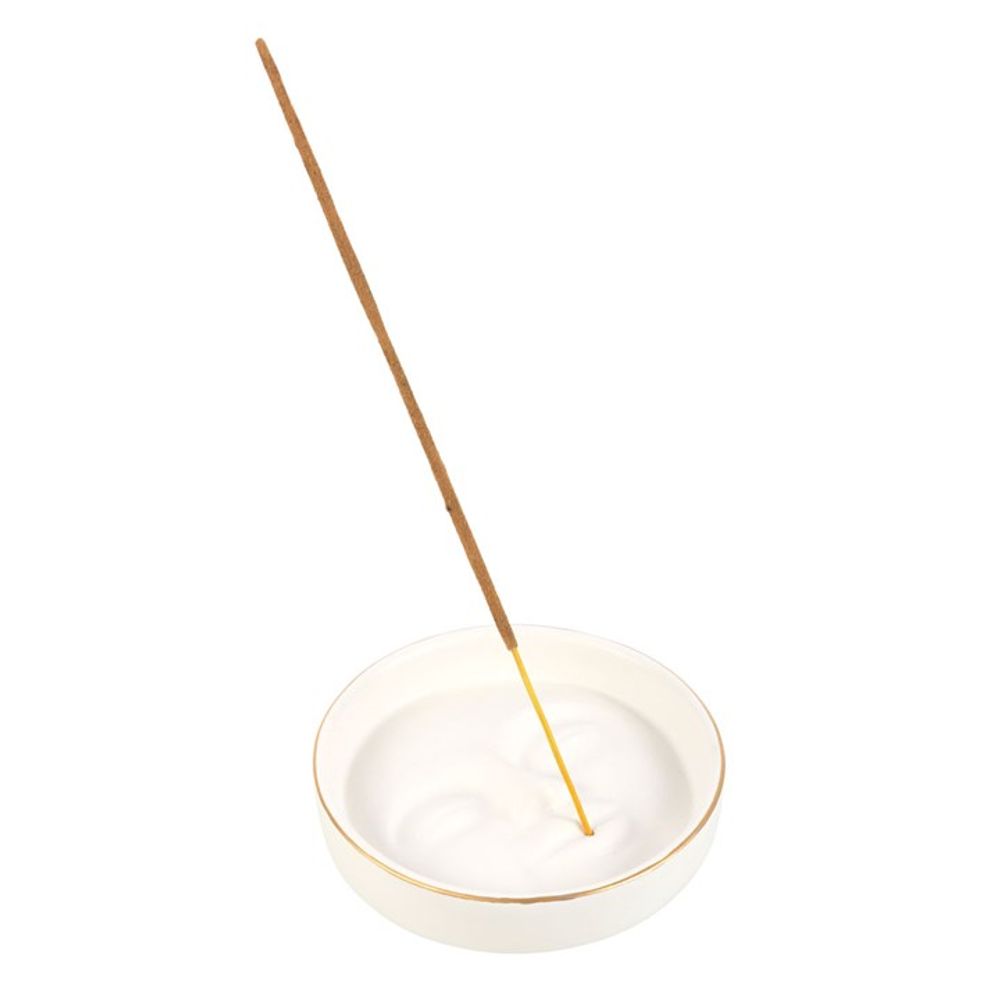 Eleanoras White Moon Face Incense Stick Holder Incense Holders
