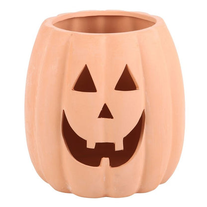 Eleanoras TERRACOTTA CUT OUT PUMPKIN DECORATION 25cm 