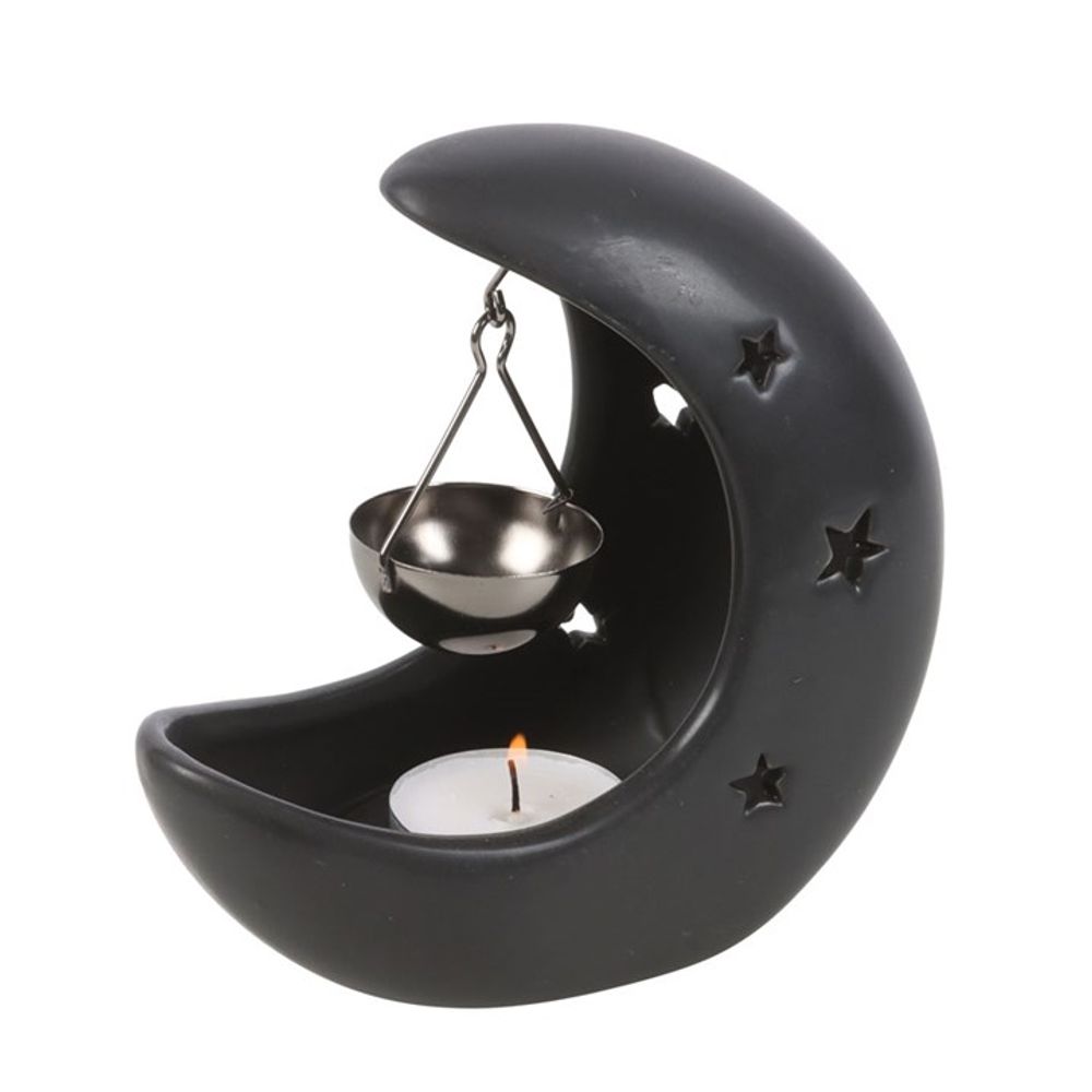 Eleanoras BLACK CRESCENT MOON HANGING OIL BURNER Oil Burners