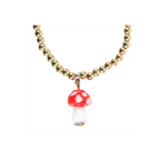 Toadstool Beaded Charm Bracelet