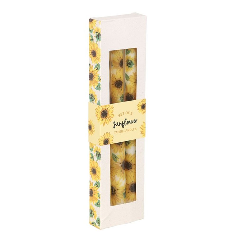 Eleanoras SUNFLOWER SET OF 3 TAPER CANDLES Candles