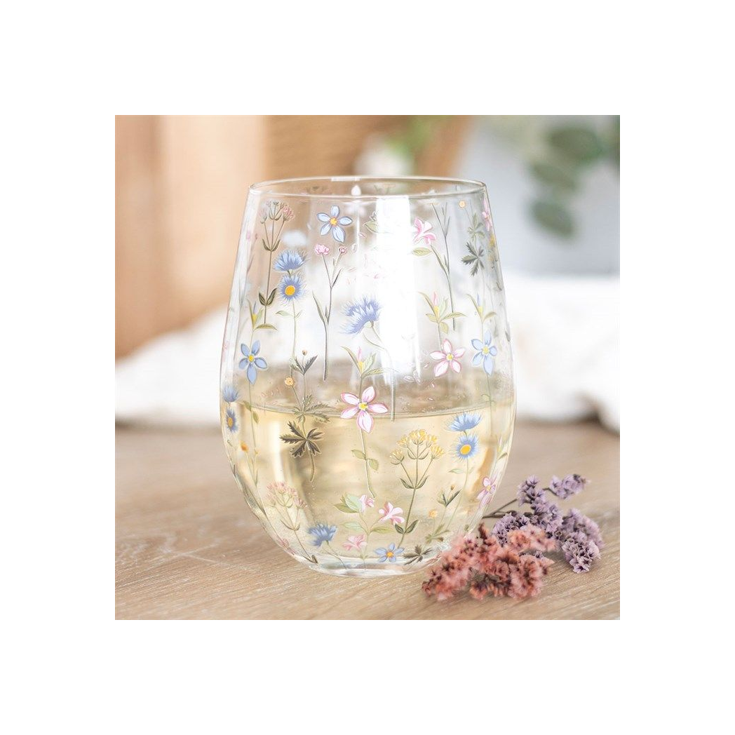 Eleanoras FLORAL PRINT STEMLESS GLASS Drinkware