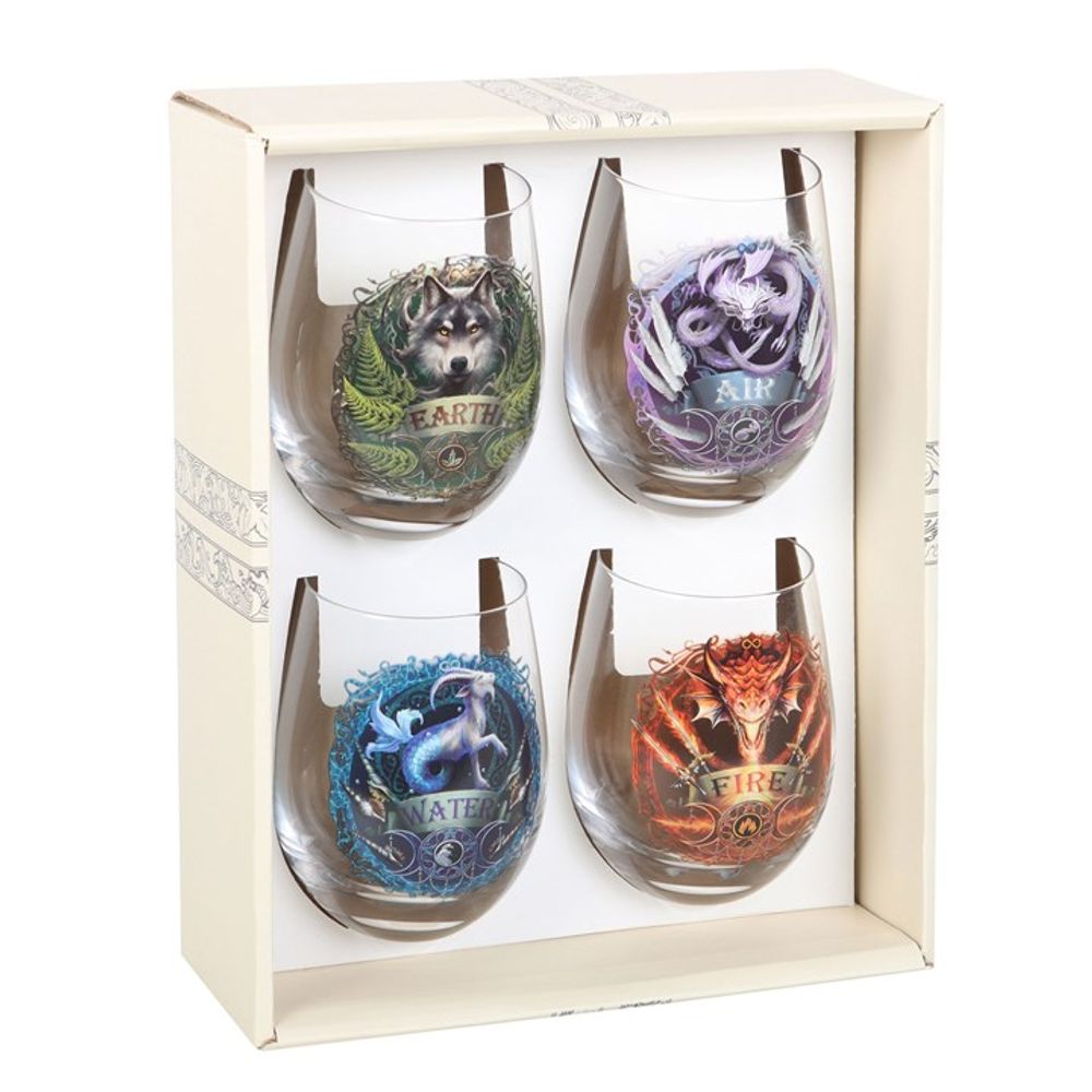 ELEMENTAL STEMLESS WINE GLASSES Set of 4