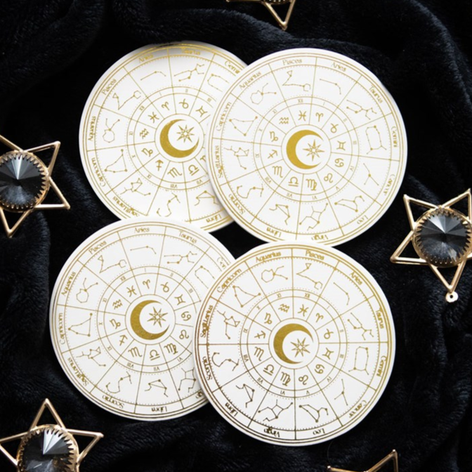 Eleanoras ASTROLOGY WHEEL COASTER SET Coasters