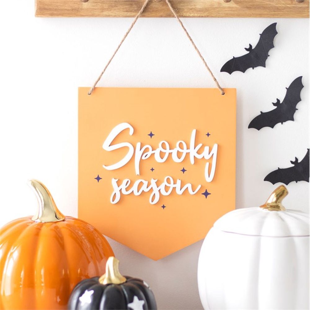 Eleanoras SPOOKY SEASON ORANGE HANGING SIGN Signs & Plaques