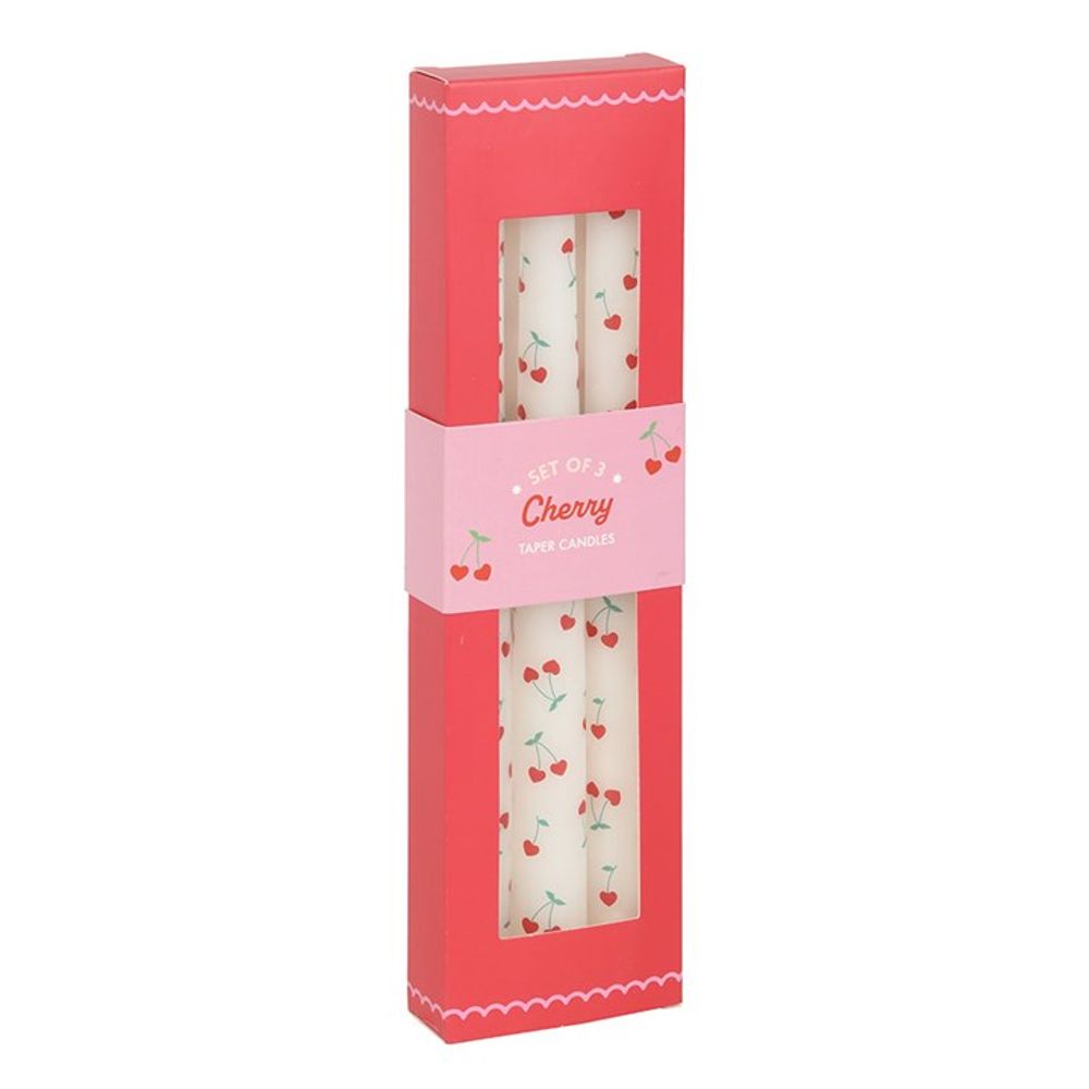 Eleanoras SET OF 3 HEART CHERRY TAPER CANDLES Candles