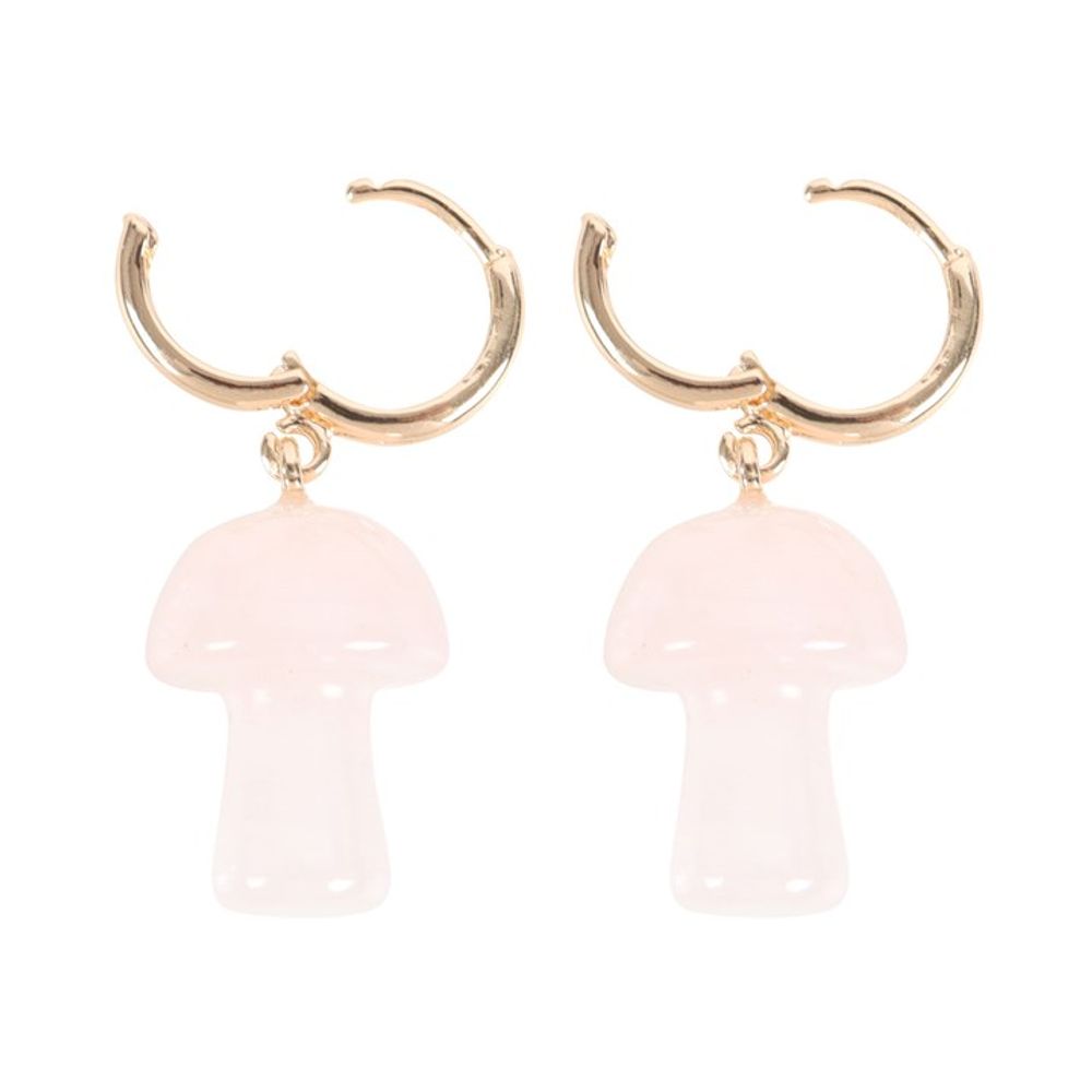 Eleanoras Rose Quartz Crystal Mushroom Earrings Jewellery