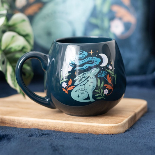 MIDNIGHT HARE ROUNDED MUG Mugs from Eleanoras