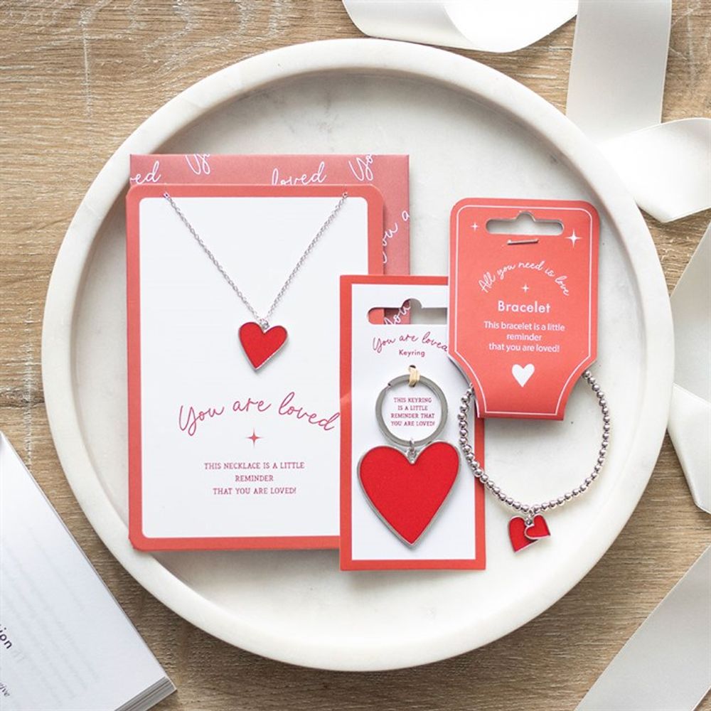 Eleanoras All You Need Is Love Beaded Heart Charm Bracelet Jewellery