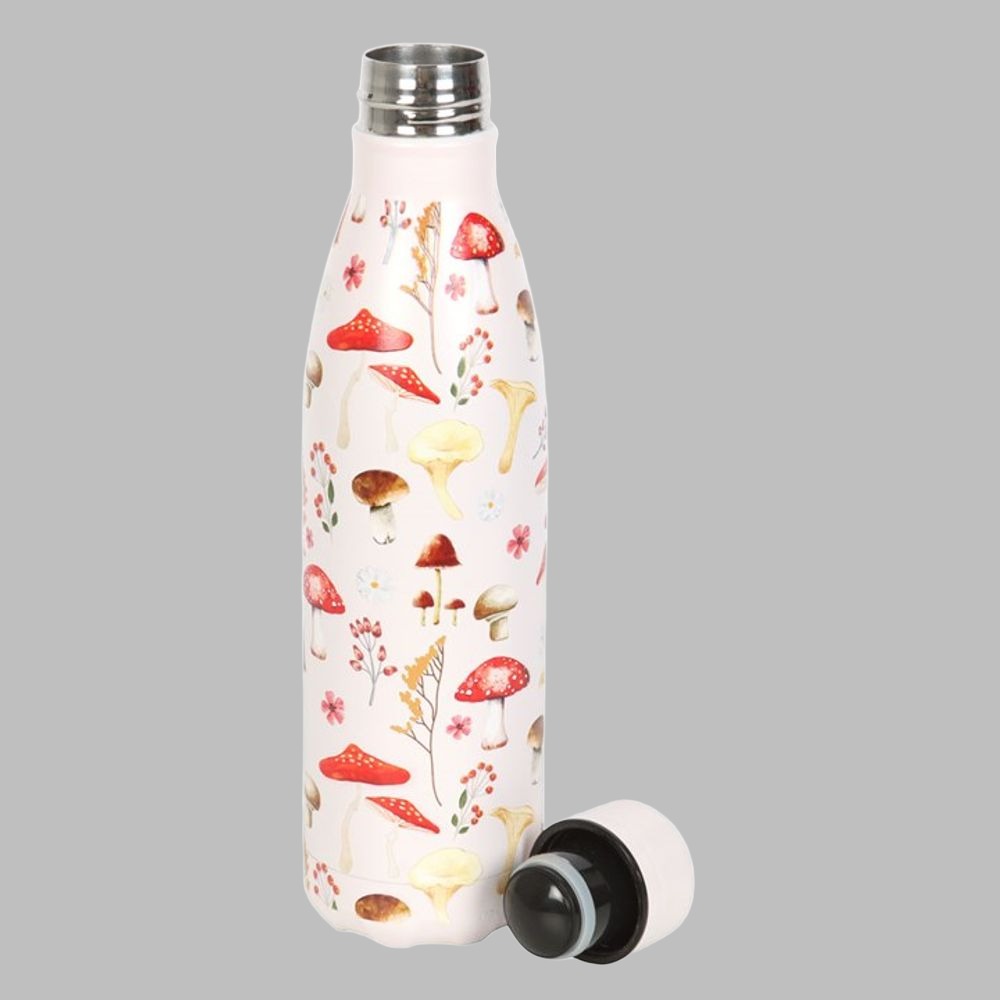 Eleanoras All Over Mushroom Print Metal Water Bottle Drinkware