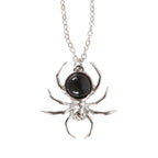 Eleanoras Black Obsidian Spider Pendant Necklace Necklaces