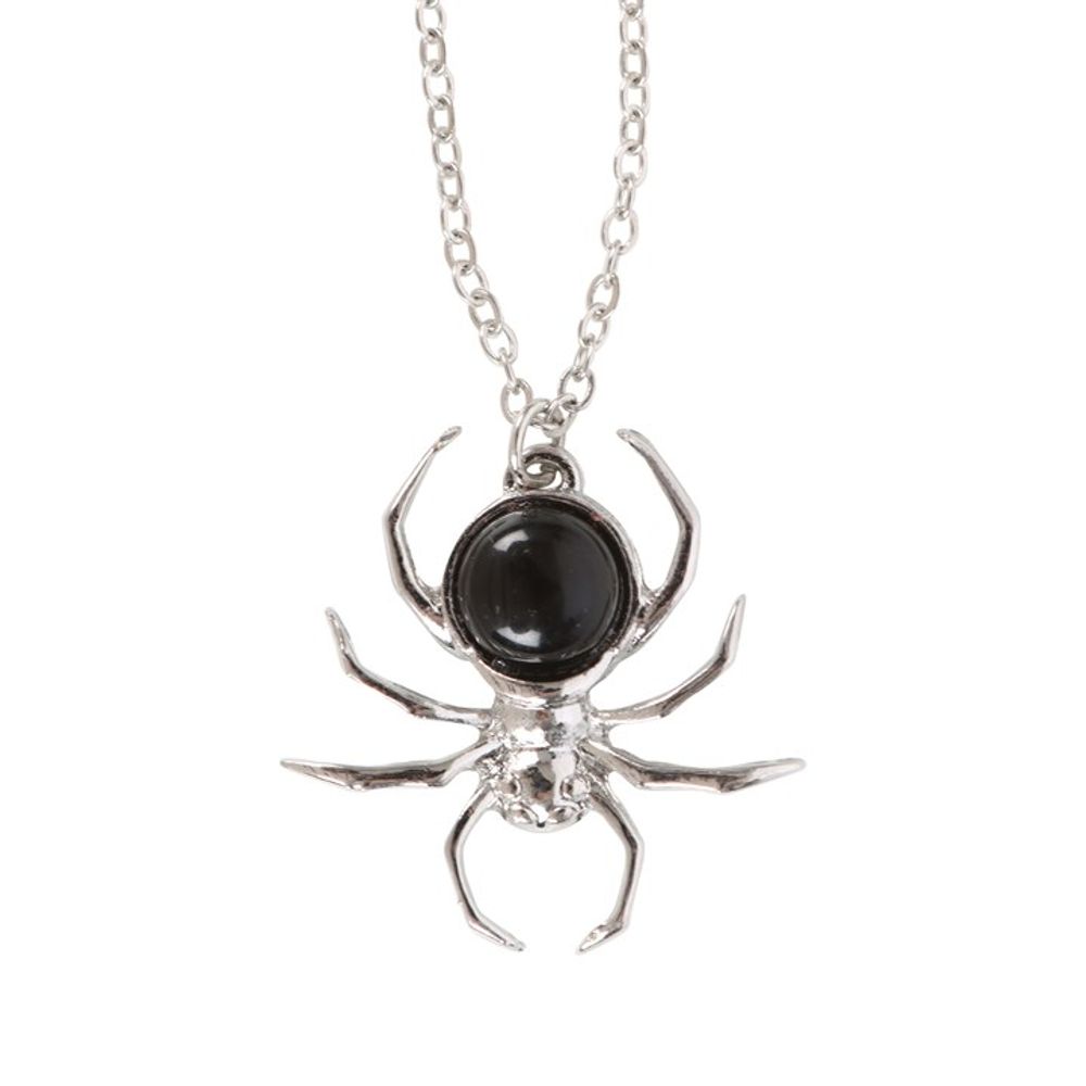 SPIDER BLACK OBSIDIAN PENDANT NECKLACE