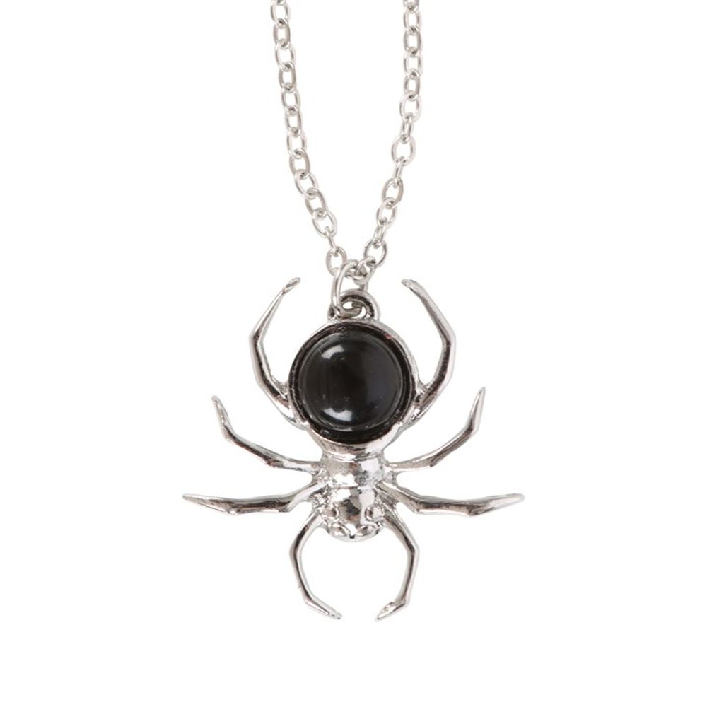 Eleanoras Black Obsidian Spider Pendant Necklace Necklaces