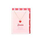 Eleanoras BESTIE ENAMEL HEART NECKLACE GREETING CARD Jewellery