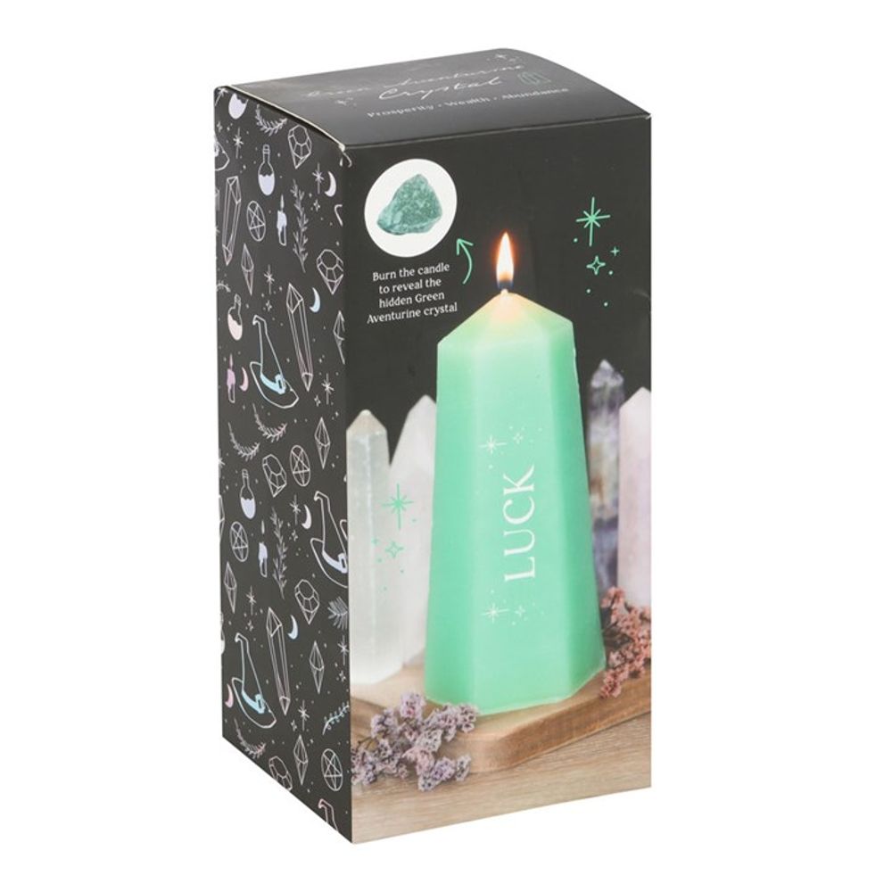Eleanoras Luck Crystal Candle With Rough Green Adventurine Candles
