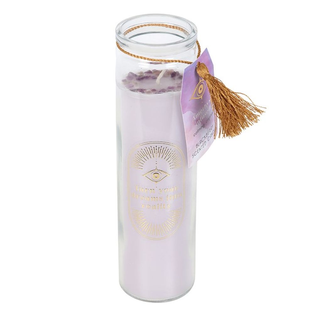 Eleanoras Blackberry Tube Candle With Amethyst Crystals Candles
