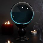 Eleanoras Large Teal Crystal Ball On Stand 