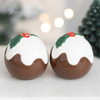 Eleanoras Christmas Pudding Salt & Pepper Shakers 