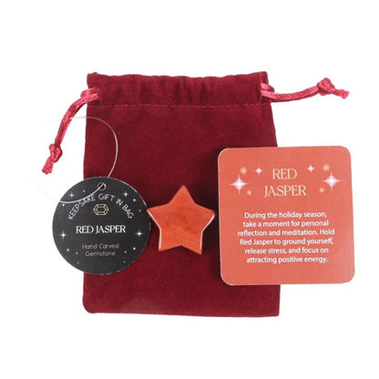 Eleanoras RED JASPER CRYSTAL STAR IN A BAG CRYSTALS