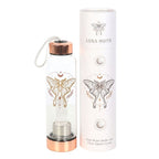 Eleanoras Luna Moth Glass Water Bottle With Clear Quartz Crystal Bottles & Flasks