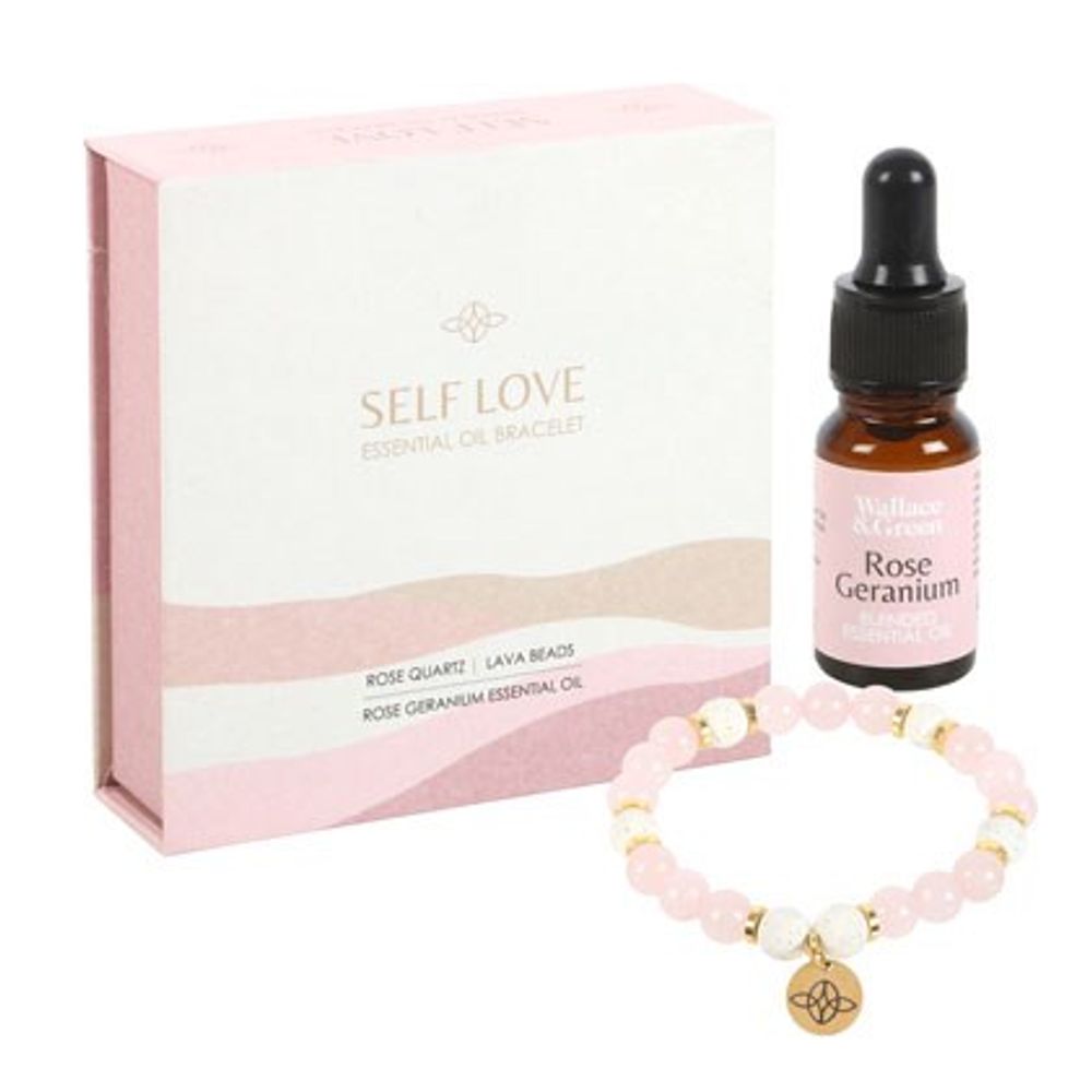 Eleanoras SELF LOVE ROSE QUARTZ CRYSTAL ESSENTIAL OIL BRACELET Jewellery