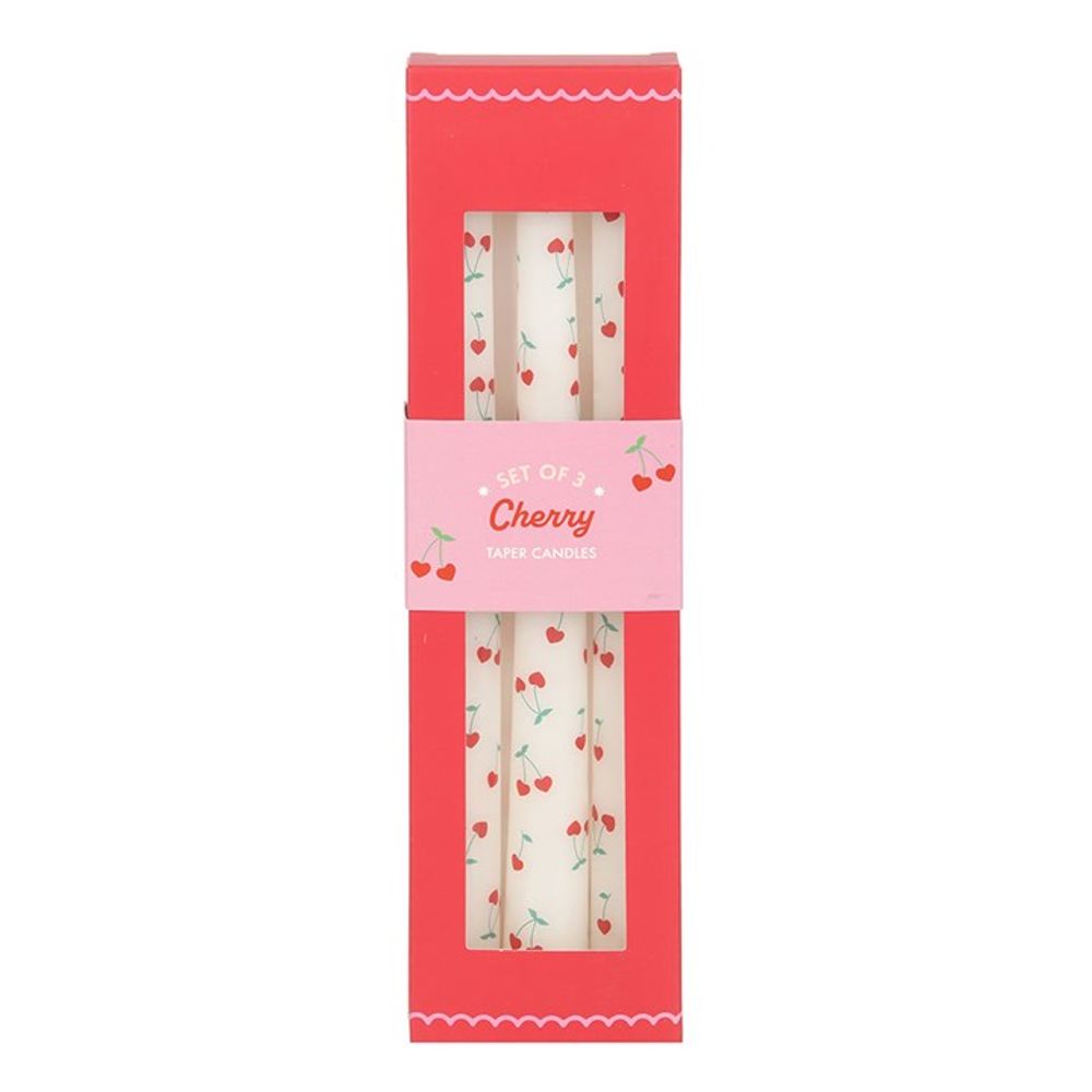 Eleanoras SET OF 3 HEART CHERRY TAPER CANDLES Candles