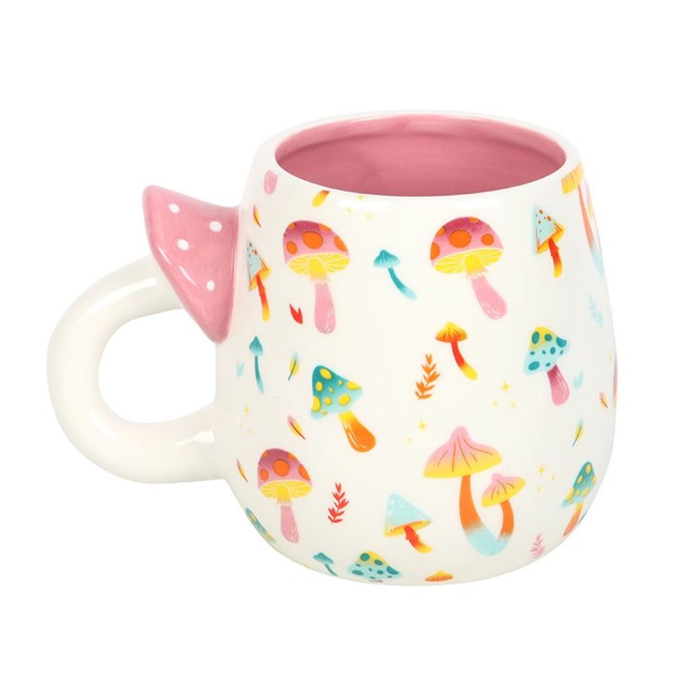 Eleanoras Funky Fungi Print Mug With Mushroom Handle Mugs