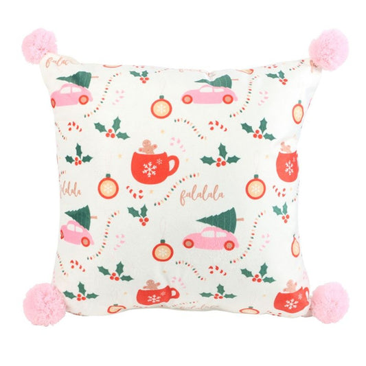 SUGARPLUM CHRISTMAS PRINT CUSHION Filled Cushions from Eleanoras