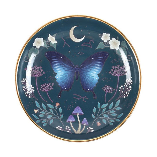 Eleanoras Round Midnight Moth Trinket Dish 