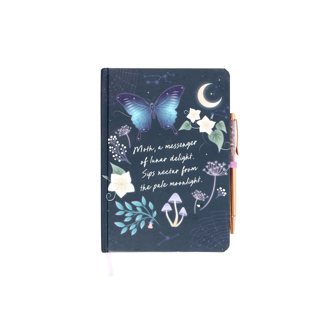 Eleanoras Midnight Moth Journal With Amethyst Pen Notebooks & Journals