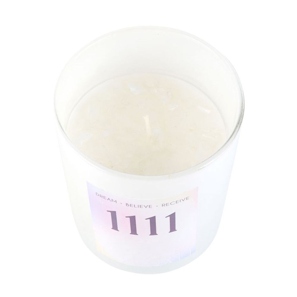 Eleanoras Angel Number 1111  Crystal Chip Candle Candles
