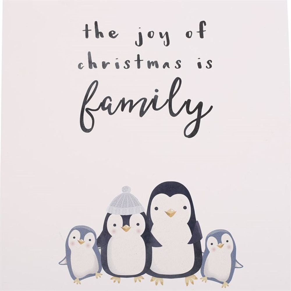 Eleanoras JOY OF CHRISTMAS PENGUIN FAMILY HANGING SIGN SIGNS & PLAQUES