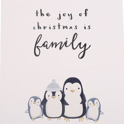 Eleanoras JOY OF CHRISTMAS PENGUIN FAMILY HANGING SIGN SIGNS & PLAQUES