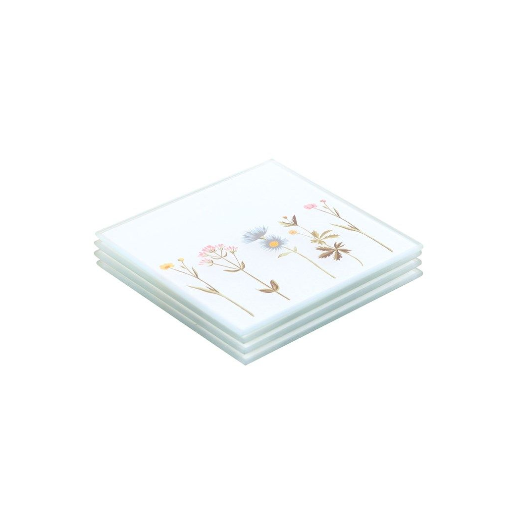 Eleanoras FLORAL GLASS COASTER SET Placemats & Coasters