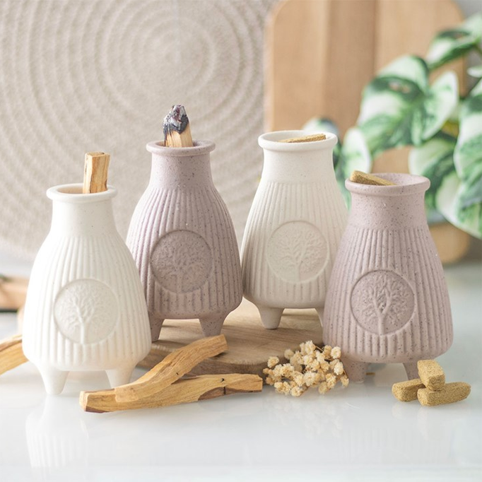 Eleanoras Cream Ribbed Palo Santo Brick Burner 