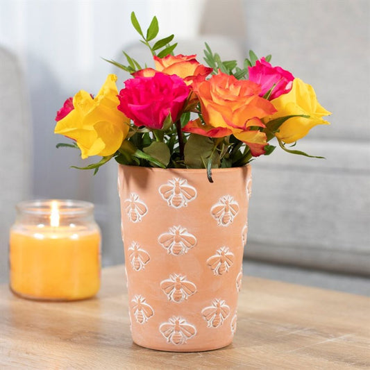 BEE PATTERN LARGE TERRACOTTA PLANT POT Plant Pots from Eleanoras