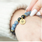 Eleanoras Inner Peace Blue Lace Agate Crystal Essential Oil Bracelet Bracelets