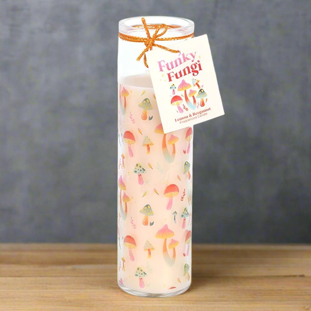 Eleanoras Funky Fungi Mushroom Print Tube Candle Candles