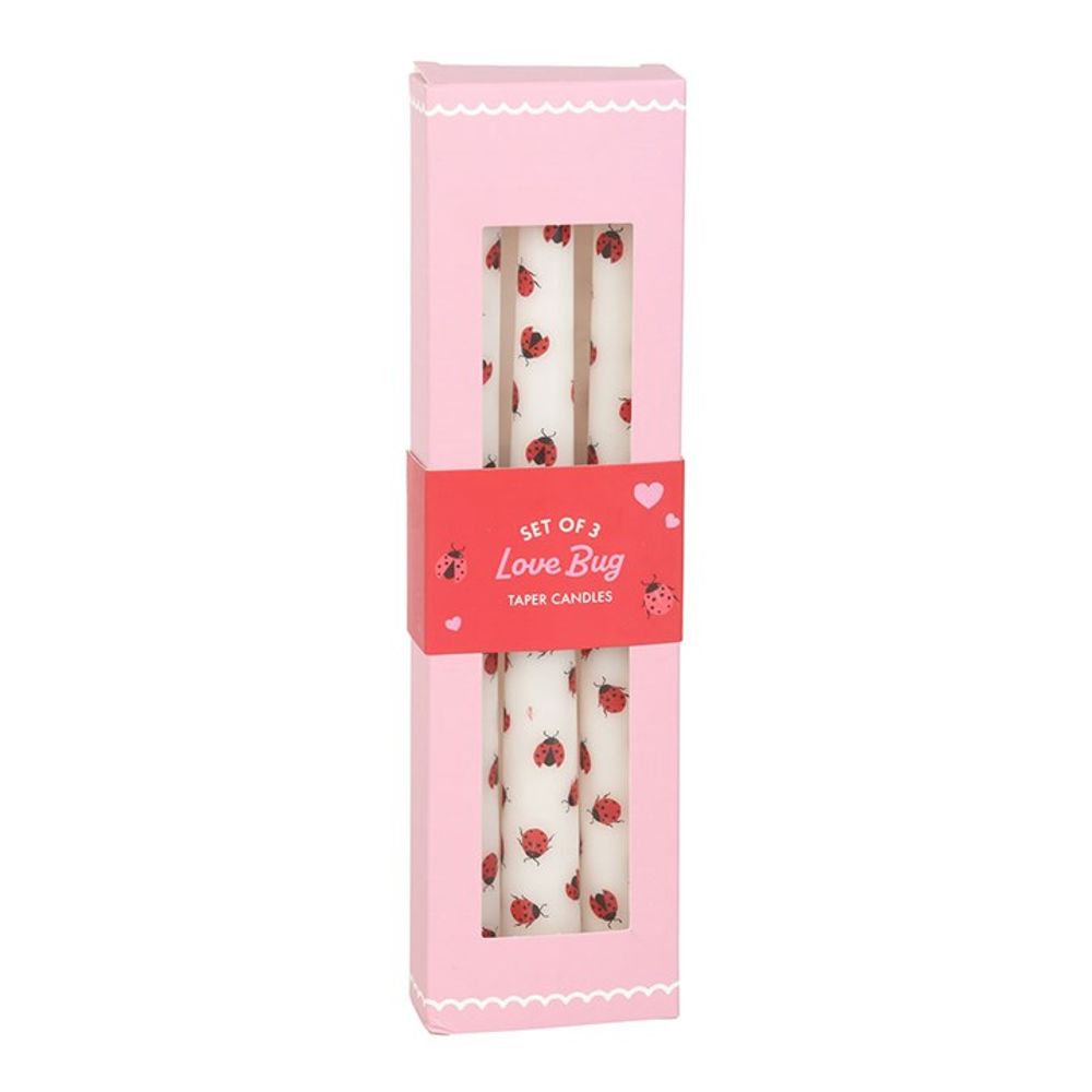 Eleanoras SET OF 3 LOVE BUG LADYBIRD TAPER CANDLES Candles