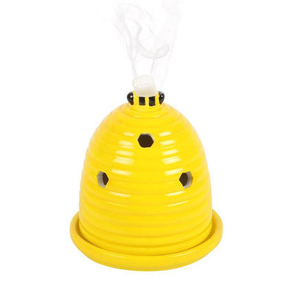 YELLOW BEEHIVE INCENSE CONE HOLDER