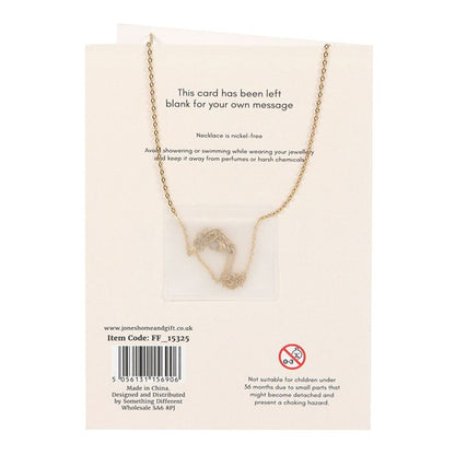 Eleanoras PINK AURA CRYSTAL MUSHROOM NECKLACE GREETING CARD Jewellery